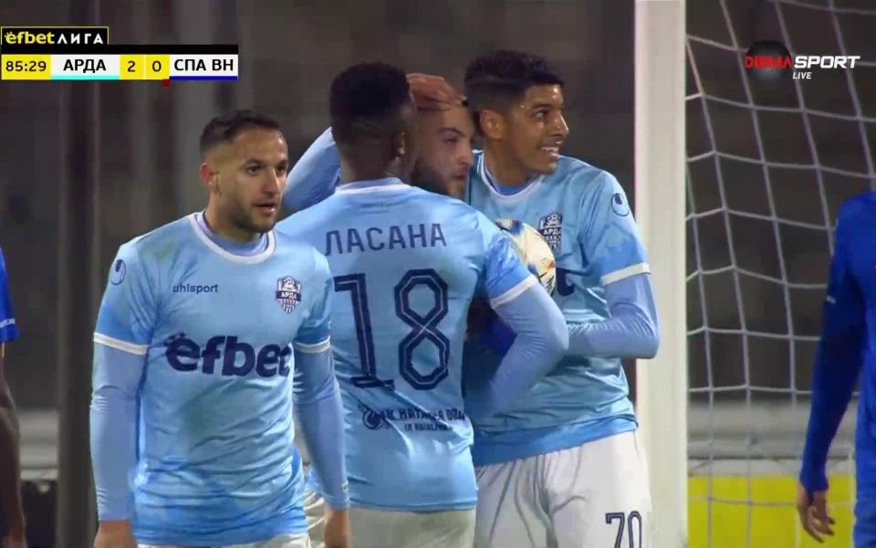 Арда удвои преднината си срещу Спартак Варна в 86-ата минута.