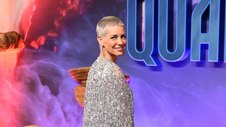  Еванджелин лили на лондонската премиера на „ Ант-Мен и Осата: Квантомания “ 