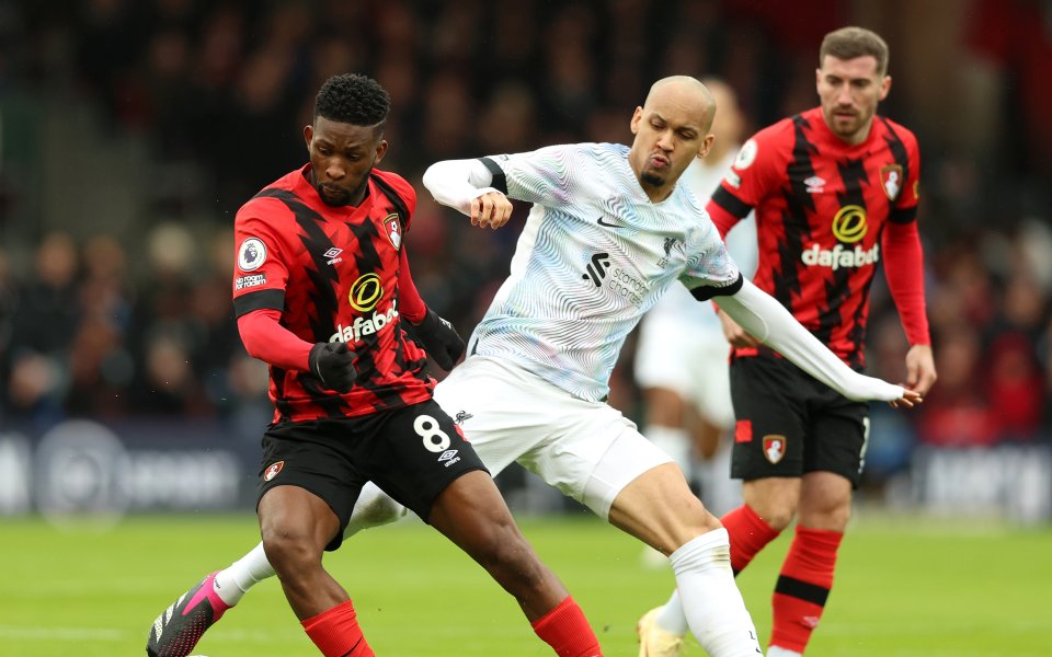 Отборите на Борнемут и Ливърпул играят при резултат 0:0 в