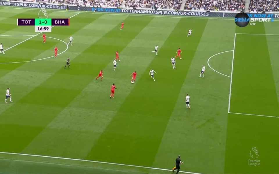 В 17-а минута Брайтън успя да изравни резултата, след като