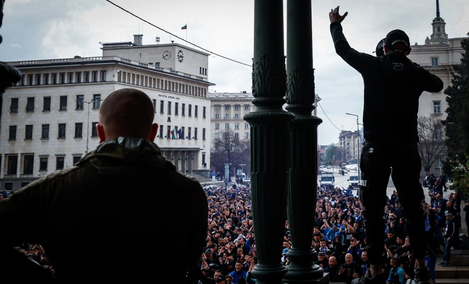 Шествие на феновете на Левски преди дербито с ЦСКА1