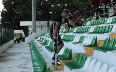 Футболистът на Славия Георги Търтов е на стадион Витоша в