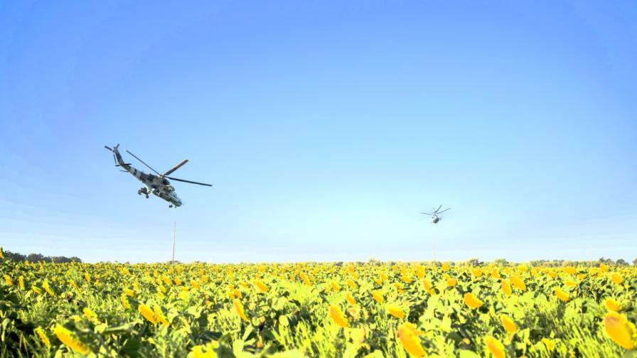Украински щурмови хеликоптери в Запорожка област