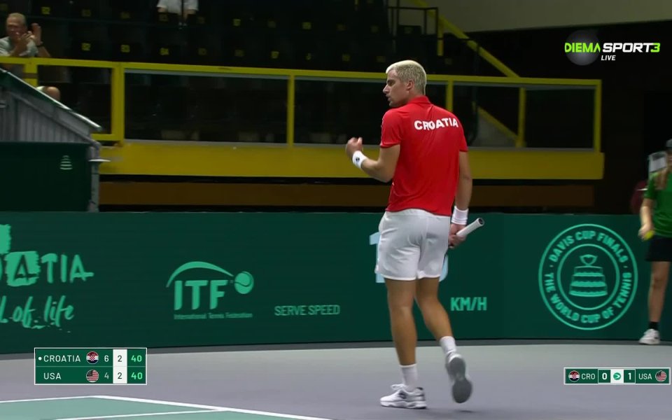 Хърватия изравни резултата срещу САЩ в Купа Дейвис, след като
