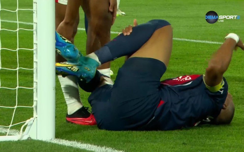 Килиан Мбапе можеше да пострада сериозно в 38-ата минута на