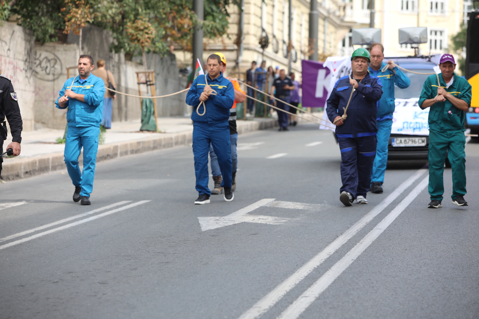 <p>Миньори и енергетици на протест в центъра на София</p>