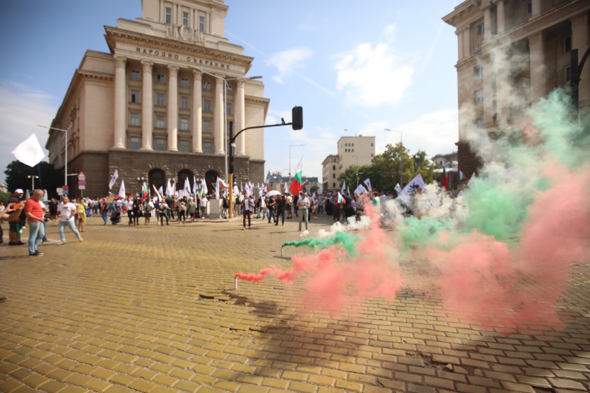 <p>Протест на &quot;Възраждане&quot; в София</p>