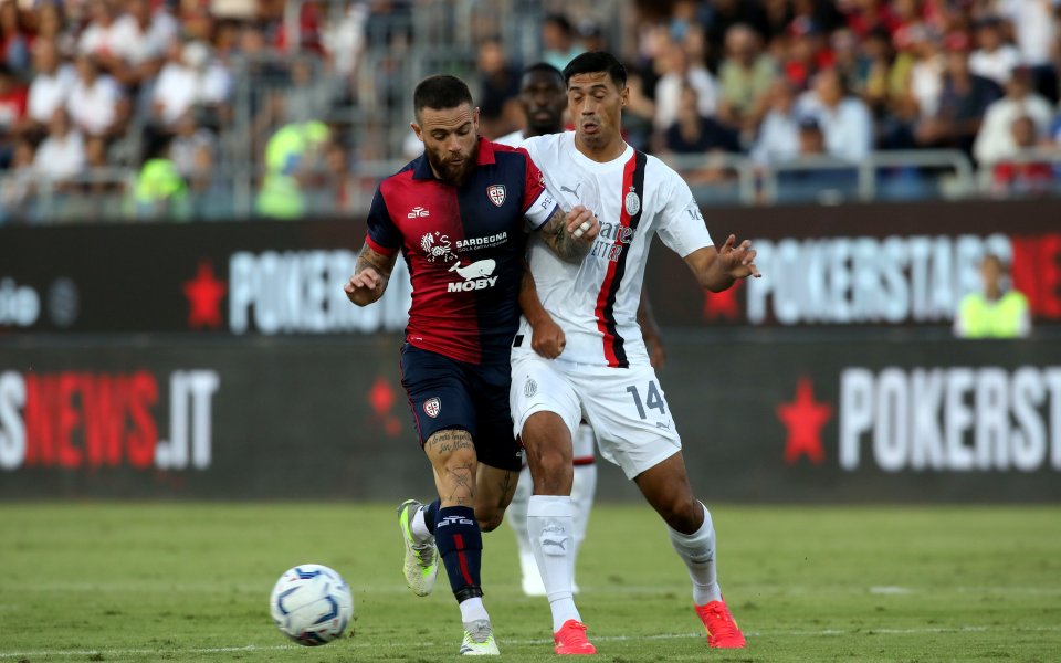 Каляри: 1. Радунович, 99. Ди Пардо, 23. Ветеска, 17. Хацидиакос,