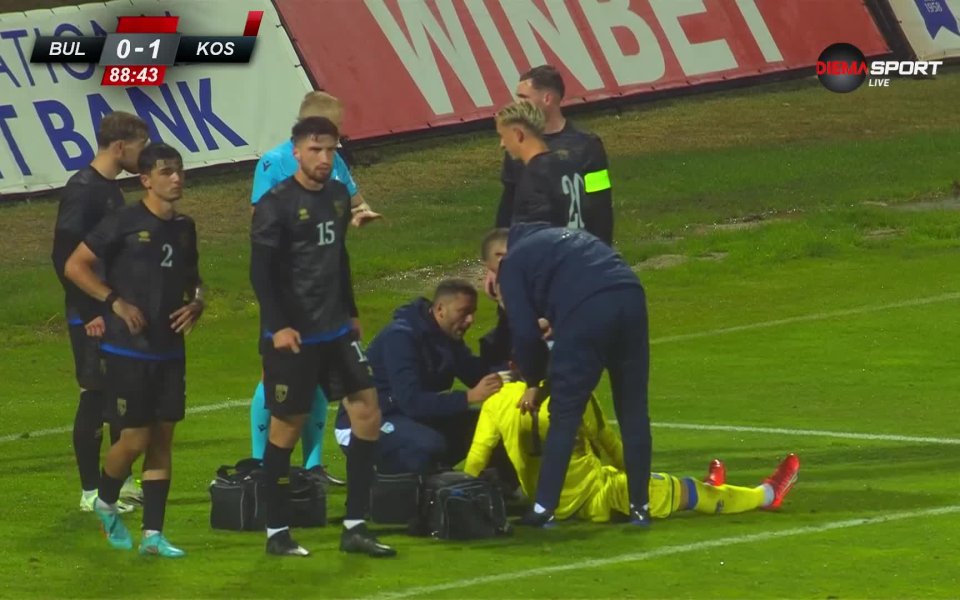 Вратарят на Косово - Гложек, получи много тежък удар след