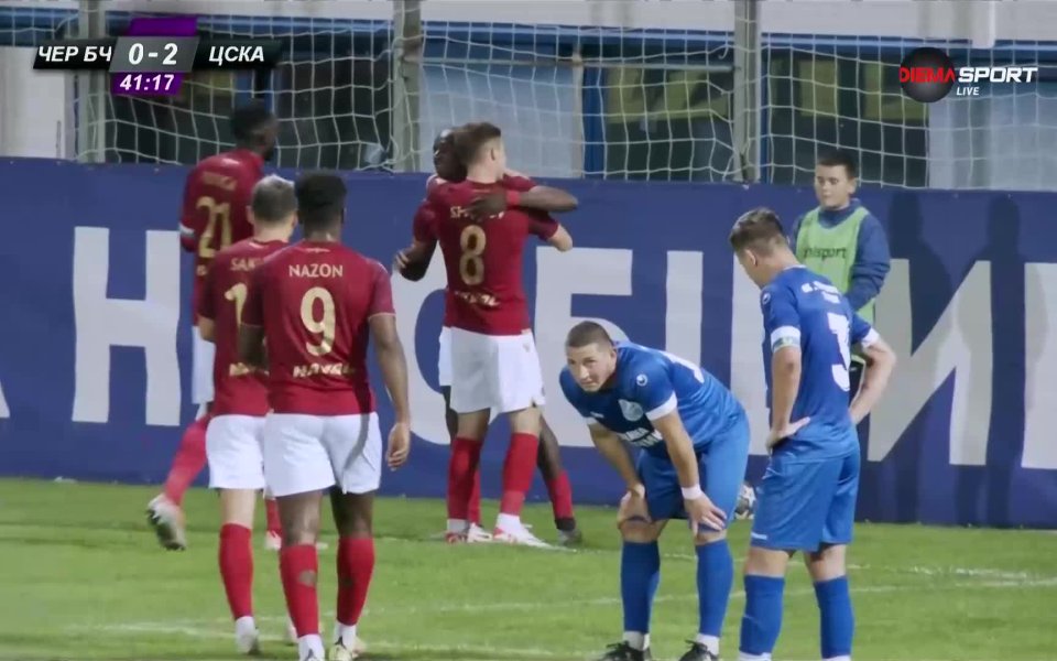 Данило Асприля вкара втория си гол в мача срещу Черноморец