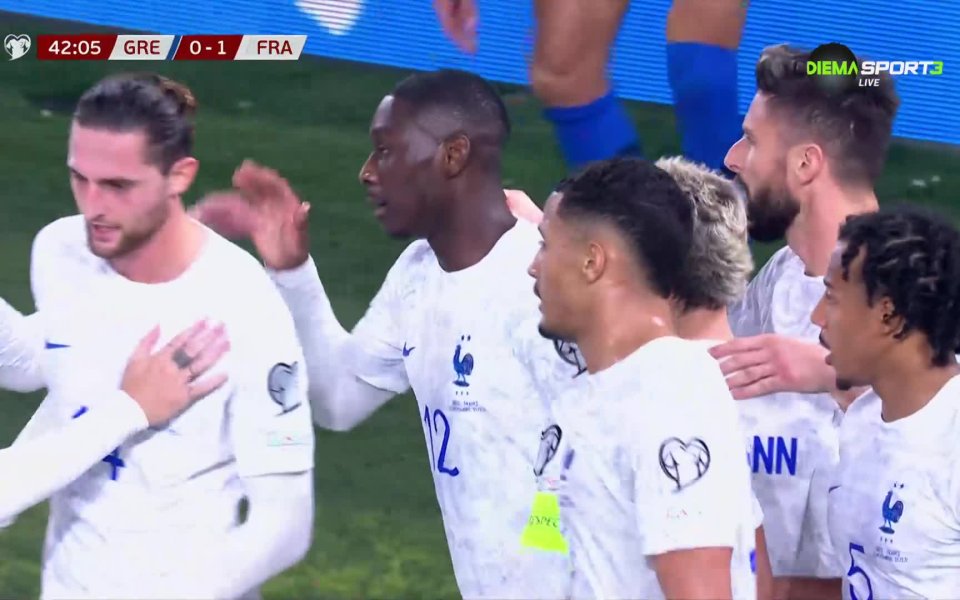 Франция поведе с 1:0 на Гърция в последната европейска квалифиакция