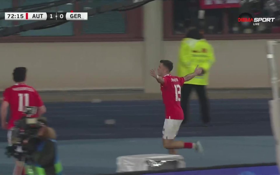 В 73-ата минута Баумгартнер удвои аванса на Австрия и до