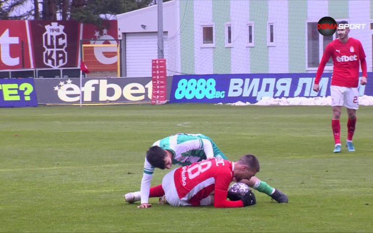 Принудителна смяна за ЦСКА 1948, Пишчевич се контузи в единоборство (видео)