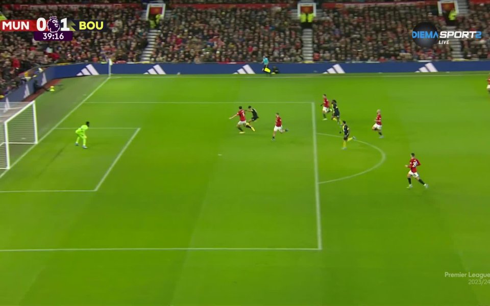 Шест преди края на първото полувреме Борнемут стигна до сетния