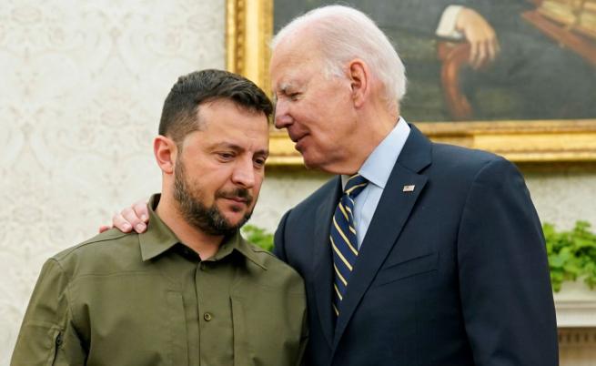  Президентите на Украйна и Съединени американски щати Володимир Зеленски и Джо Байдън в Белия дом 