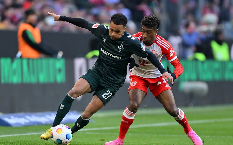 Отборите на Байерн Мюнхен и Вердер Бремен играят при резултат