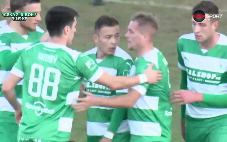В 82-а минута на приятелската среща между ЦСКА и Бохемианс