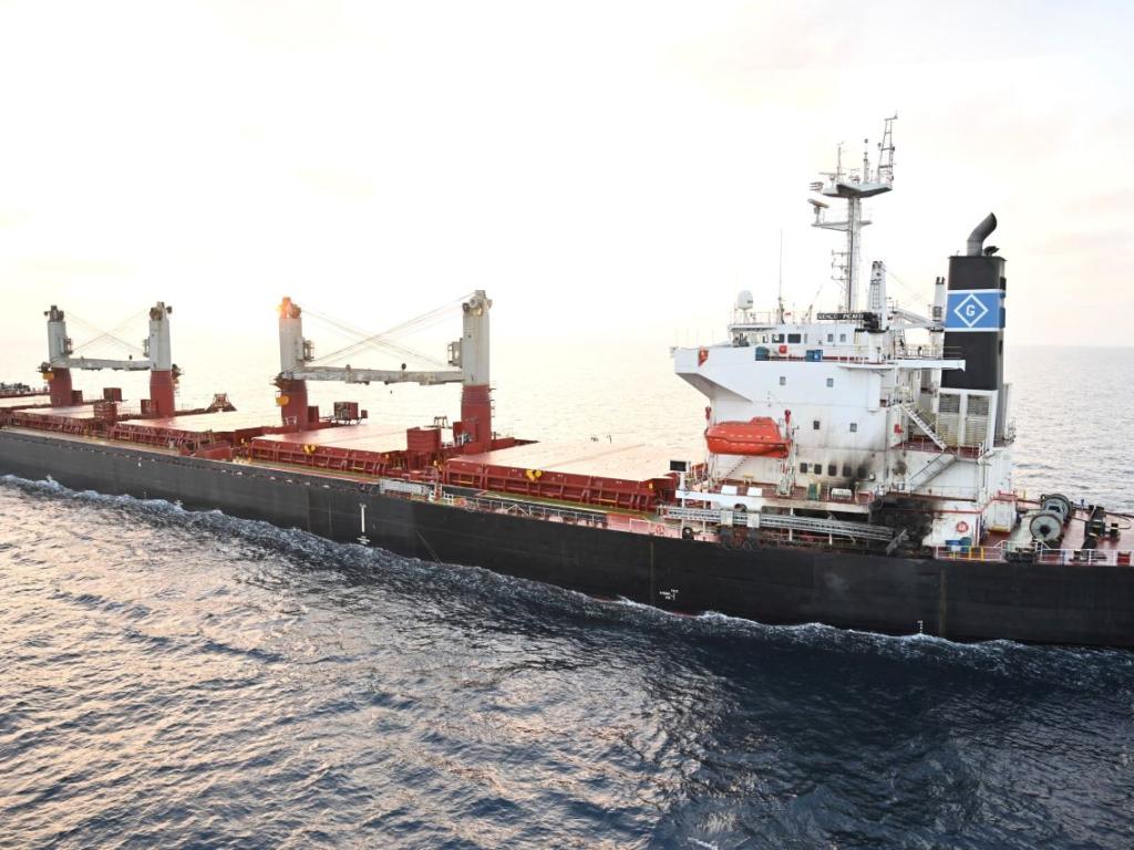 Британската компания за морска сигурност Амбри съобщи че гръцки кораб