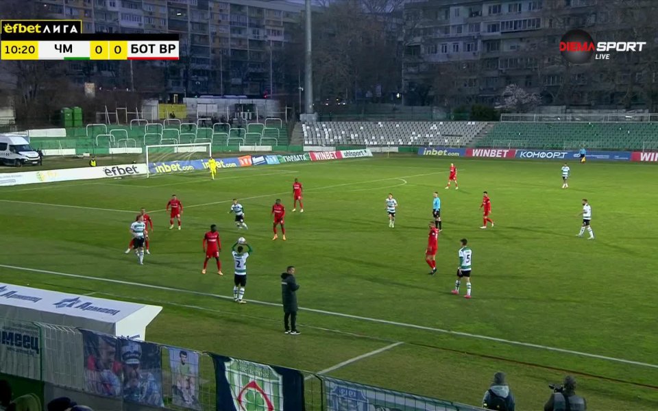 Отборът на Черно море води с 1:0 на Ботев Враца