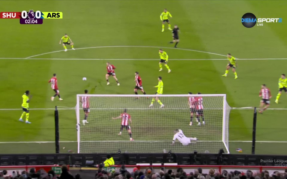 Още във втората минута на двубоя между Шефилд Юнайтед и Арсенал