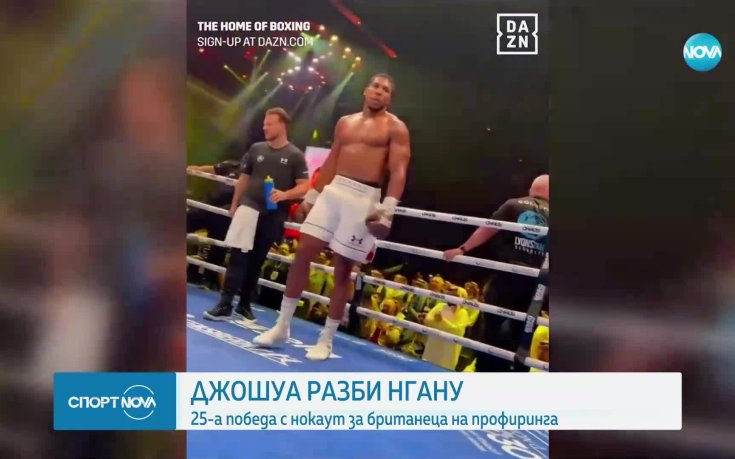 Антъни Джошуа разби Нгану за 25-та си победа с нокаут