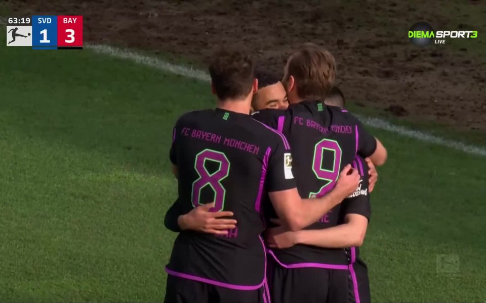 Байерн Мюнхен поведе с 3:1 при гостуването си на Дармщат