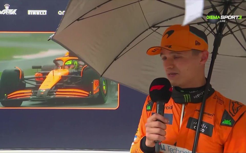 Пилотът на Макларън Ландо Норис бе много доволен след спечелената