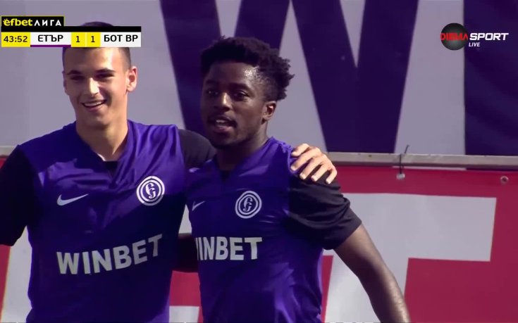 Дидис-Пита възстанови равенството срещу Ботев Враца точно преди почивката (видео)