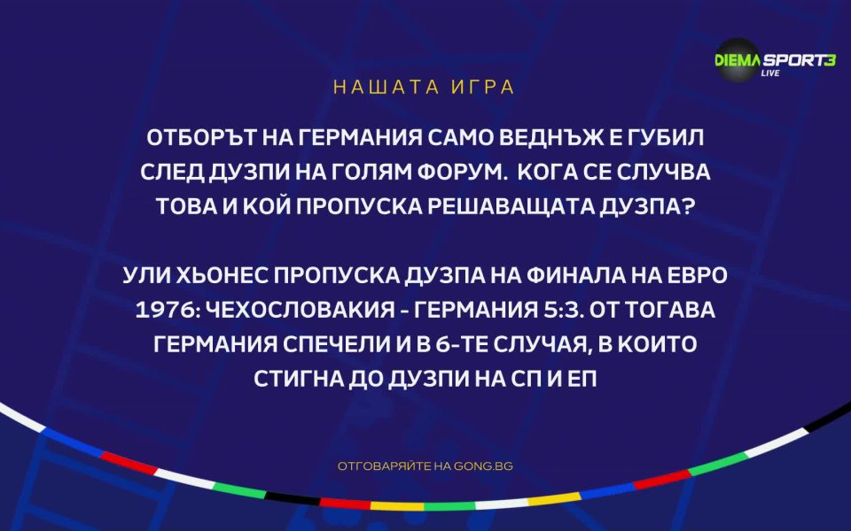 Първият въпрос в Нашата игра на UEFA EURO 2024 бе: