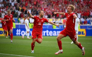 Дания поведе на Словения с прекрасен гол на Ериксен