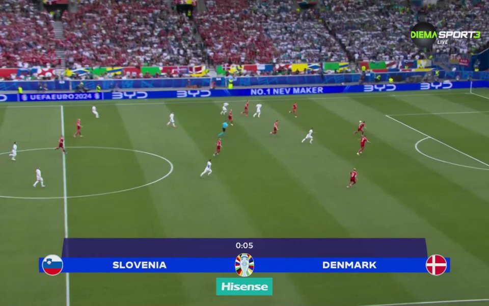 Отборите на Словения и Дания направиха 1:1 в първия си