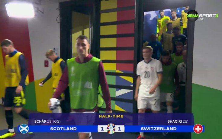 Шотландия - Швейцария 1:1 /първо полувреме/