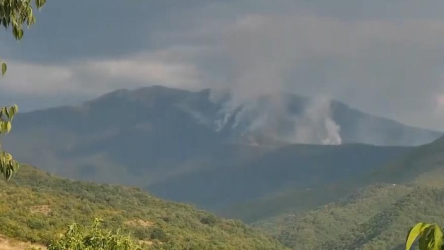 Самолети от Франция гасят пожара в България, край границата с Гърция