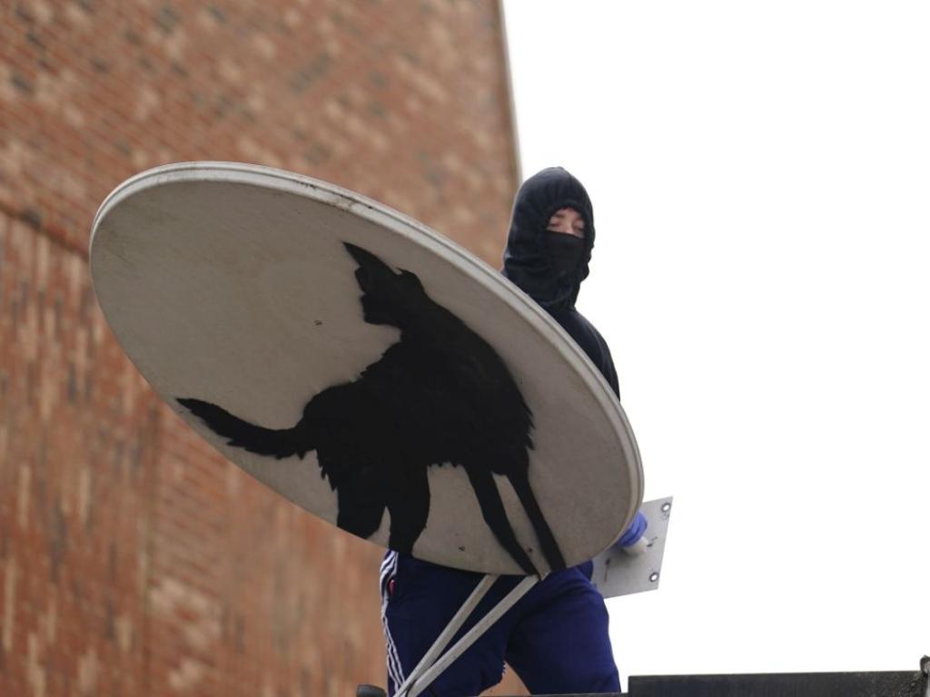 Маскирани бандити отмъкнаха най новата творба на Банкси с животни само няколко