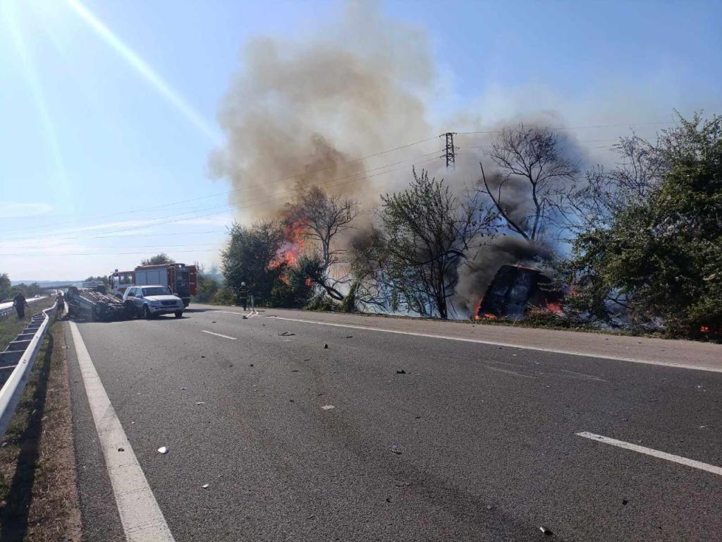 Сигнал за пътнотранспортно произшествие на автомагистрала Хемус от Варна към