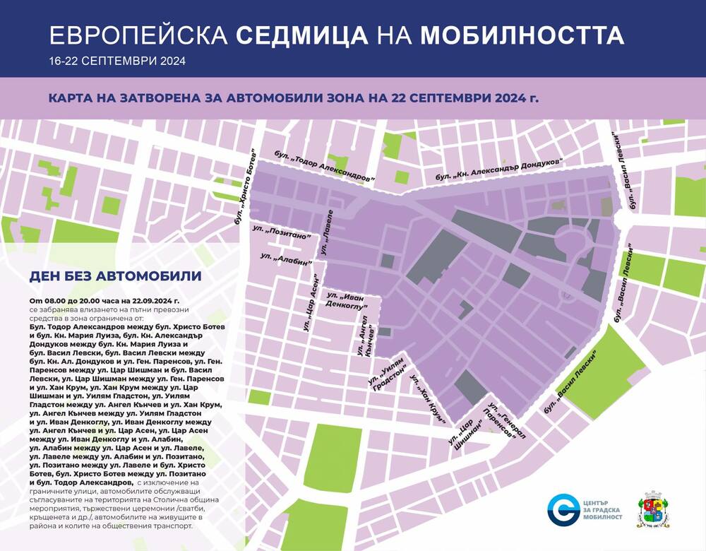 Ден без автомобили в София: Центърът ще е отворен за пешеходци