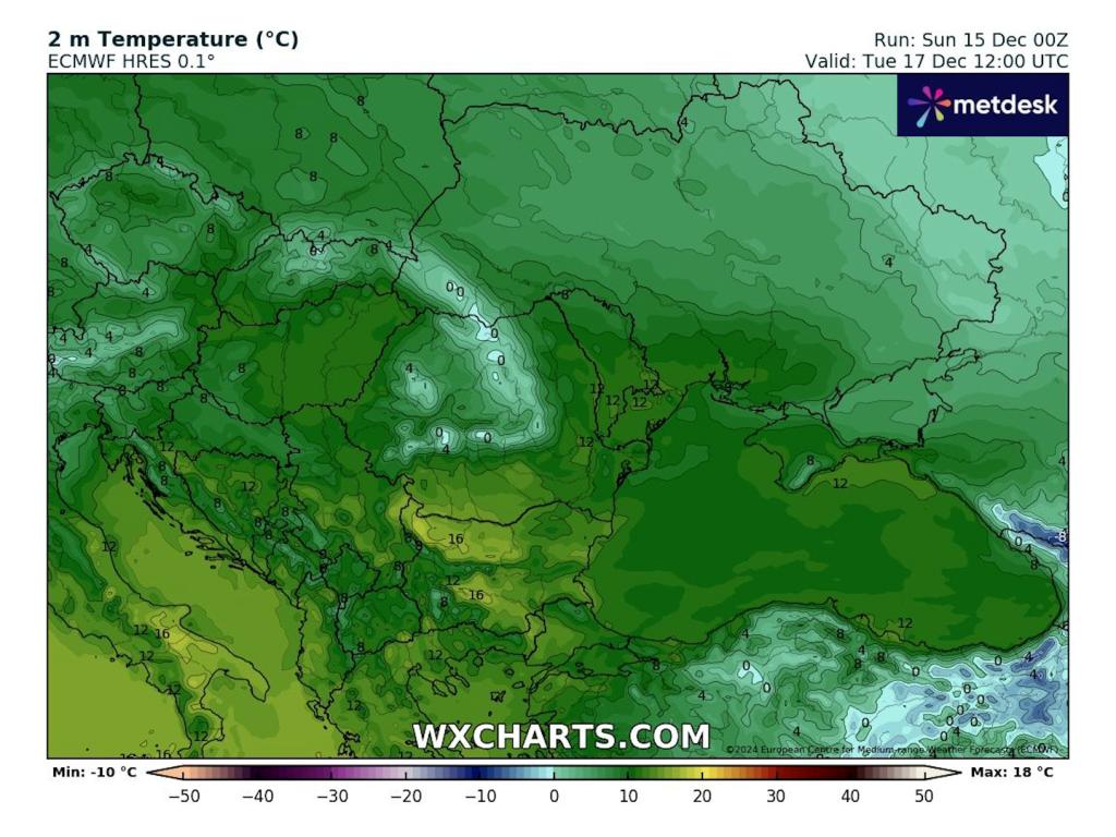 Очаквани дневни темпертури около и малко над 15 градуса според ECMWF