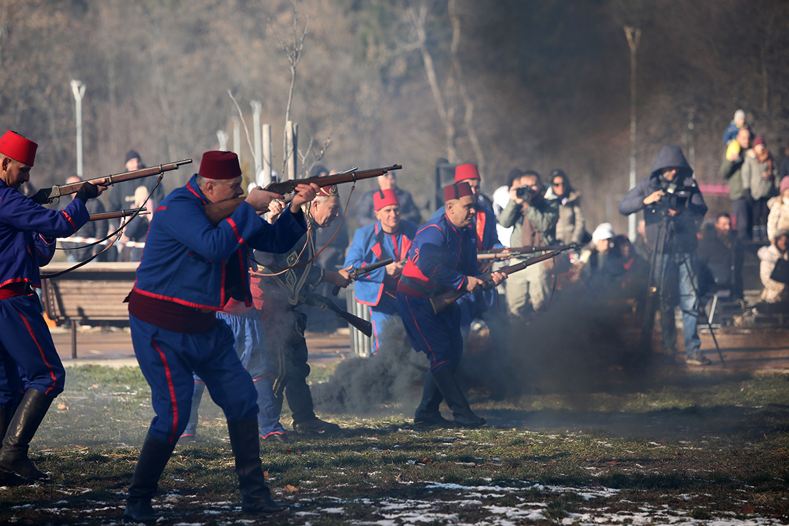 <p>Историческа възстановка по повод 147 години от Освобождението на град София от османско владичество в Северен парк</p>