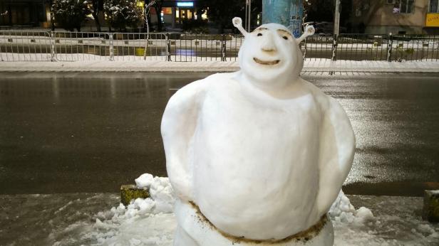 Снежен Шрек в Пловдив