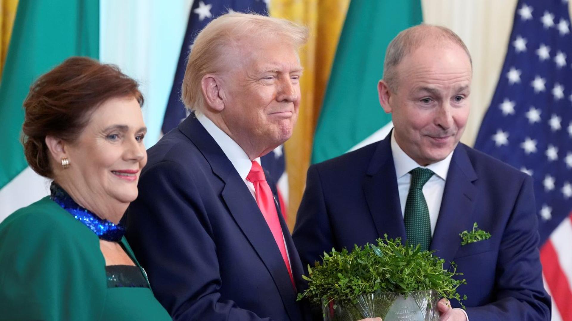 Президентът на САЩ Доналд Тръмп посрещна ирландския премиер Михол Мартин