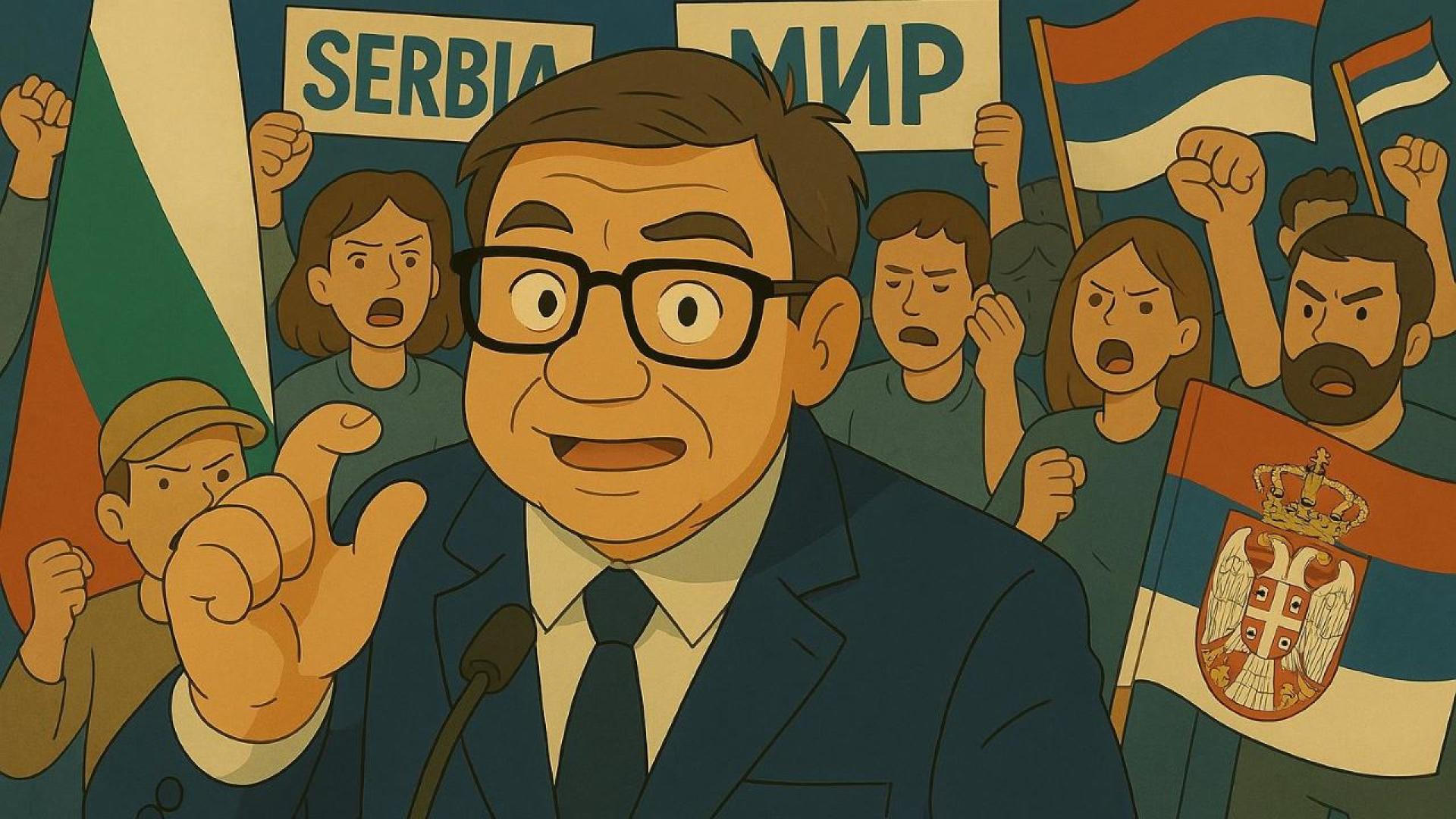 Сръбският президент Александър Вучич доказва неповторимото си лицемерие при всяка