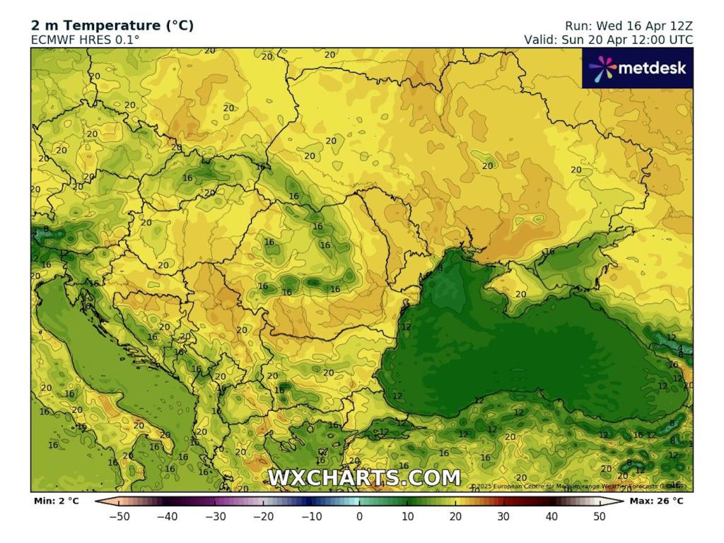 Очаквани температури в часовете следобед