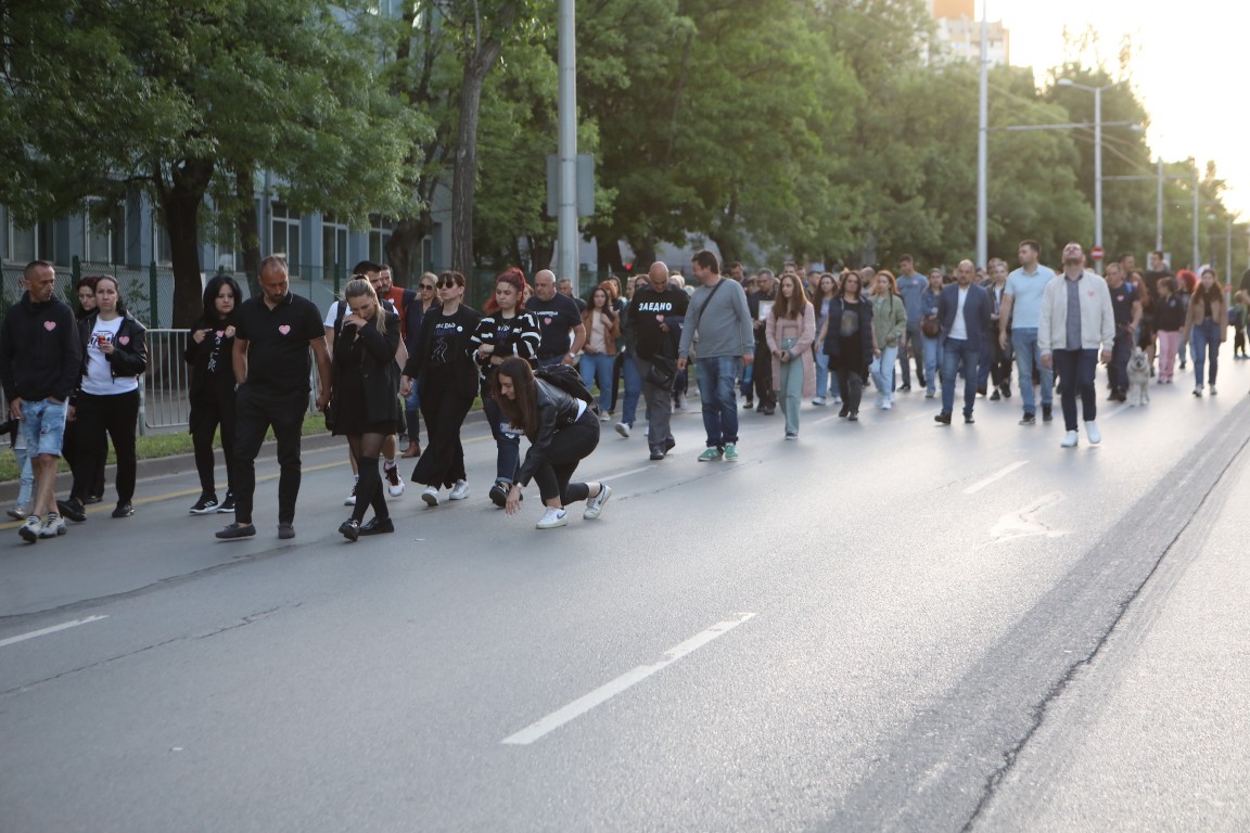 <p>Протест в памет на Ани и Явор на столичния бул. &bdquo;Сливница&ldquo;</p>