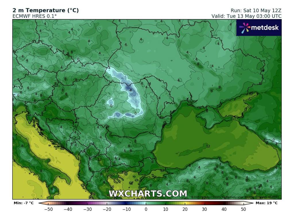 Риск от слани в средата на май