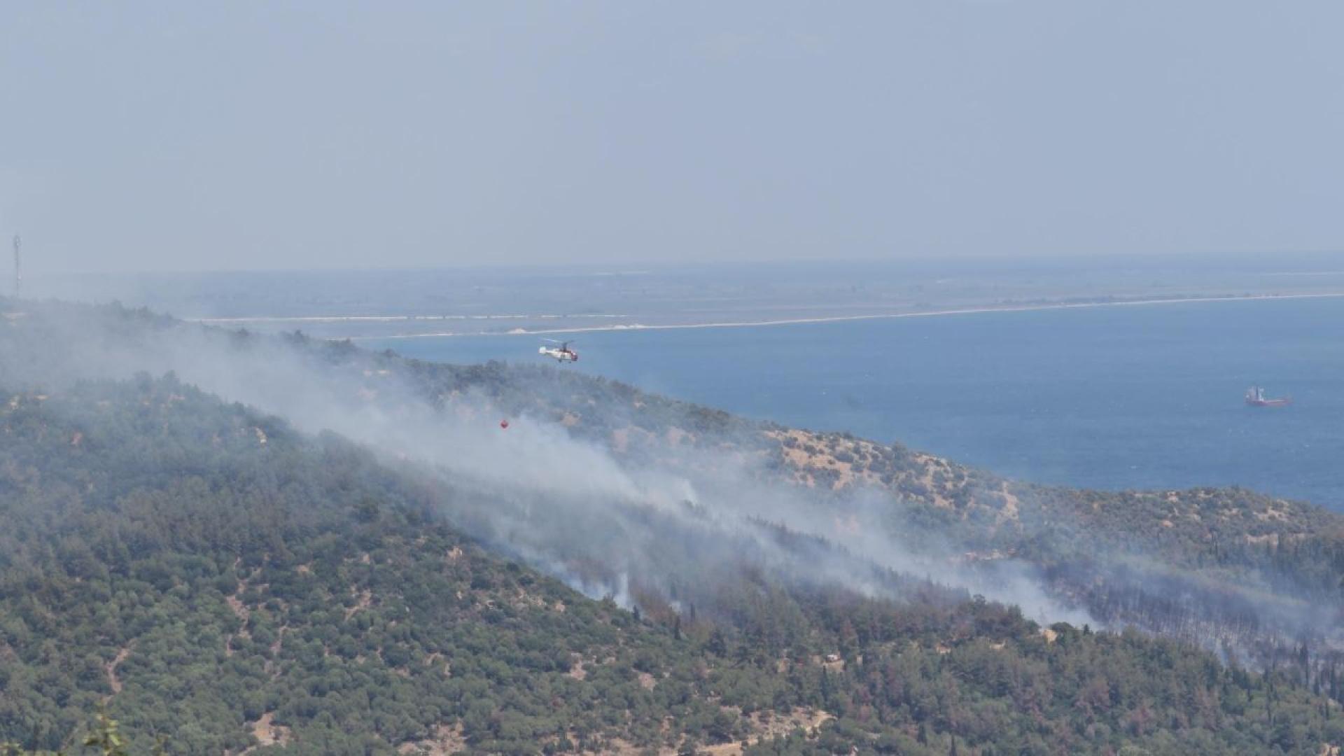 Мащабен горски пожар се е разразил в труднодостъпна местност в