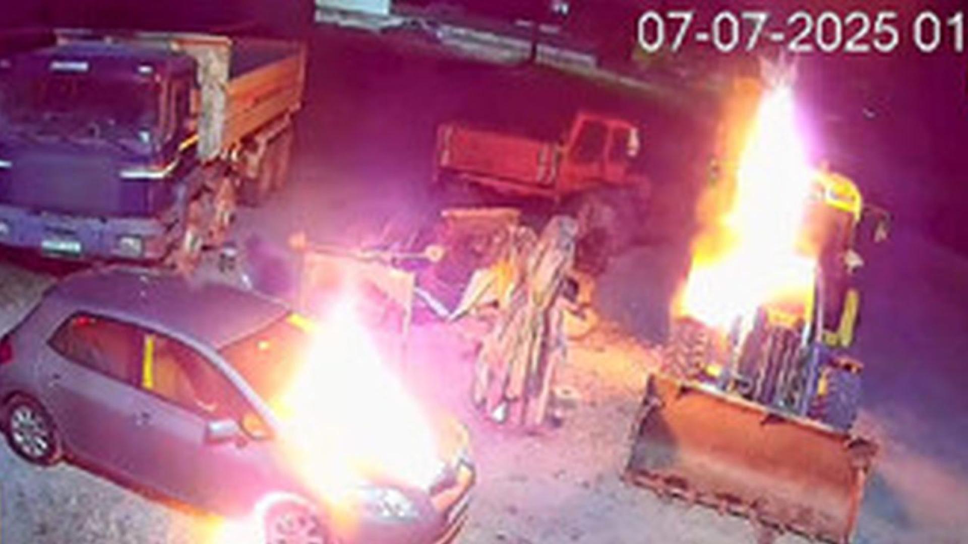 Маскиран подпали автомобил и земеделска техника в село Караполци Община