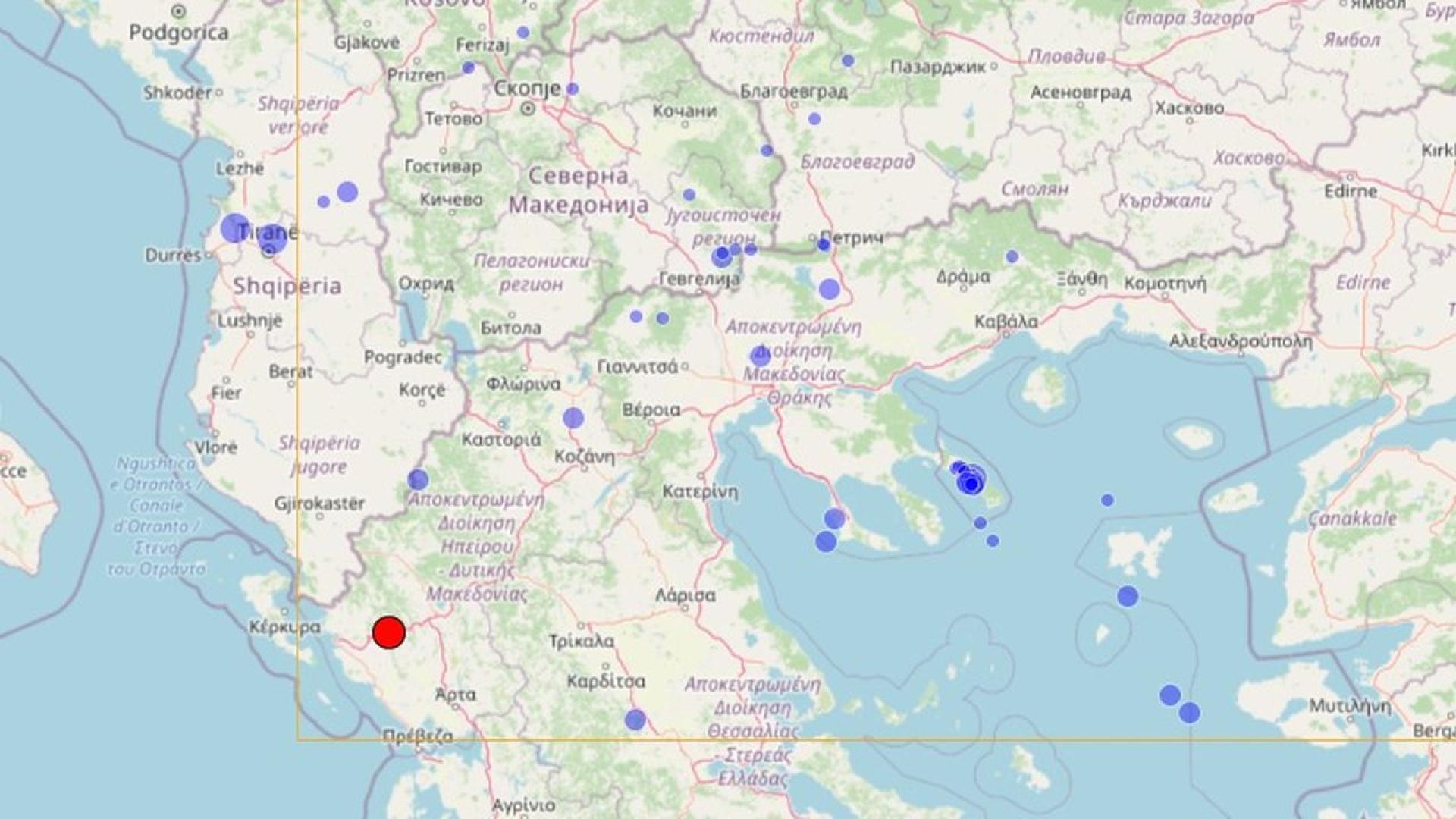Земетресение с магнитуд 4 8 по скалата на Рихтер е регистрирано
