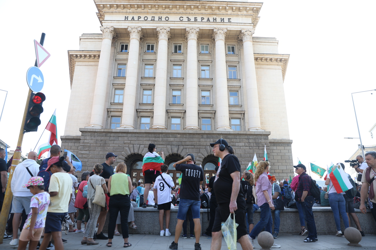 <p>Граждани протестират пред сградата на Народното събрние (НС) в София. Протестът е под надслов &bdquo;Легитимното Народно събрание на българския народ против нелигитимно избран парламент&quot;.</p>