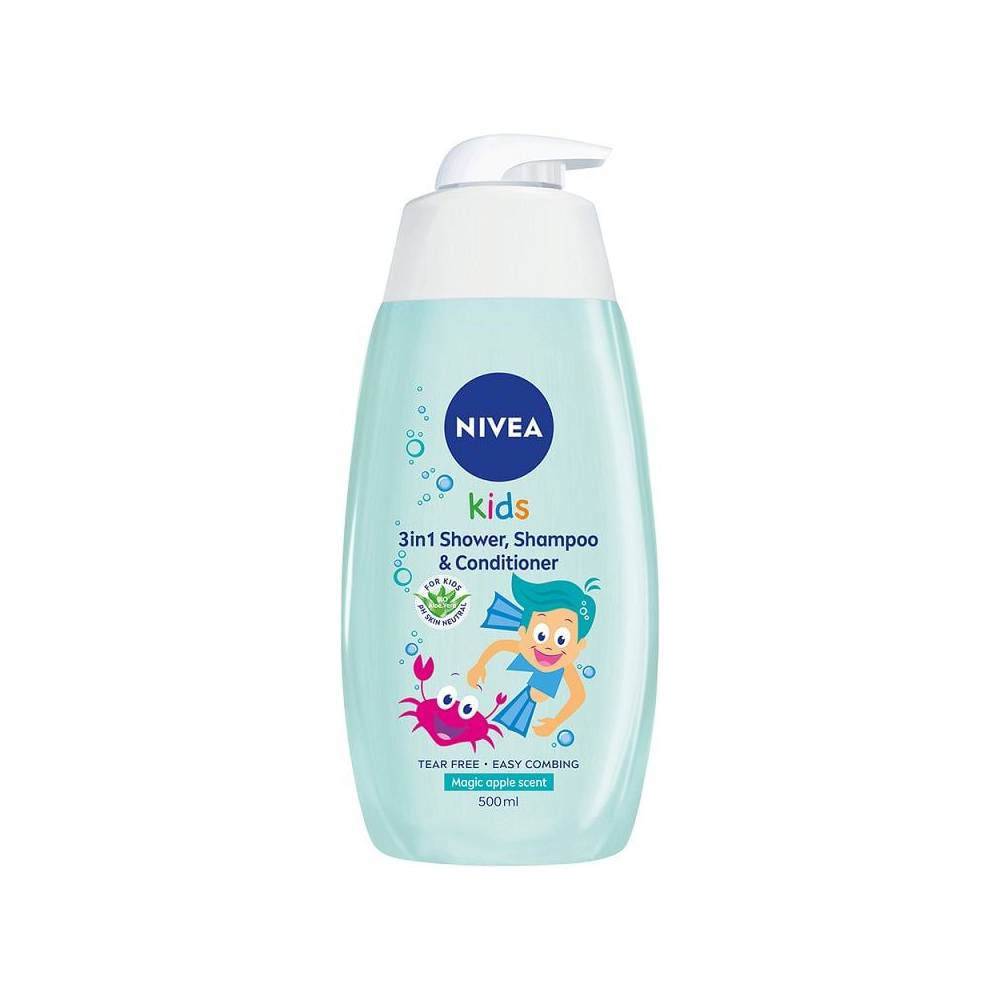 NIVEA KIDS MAGIC APPLE Детски 3 в 1 душ гел, шампоан и балсам