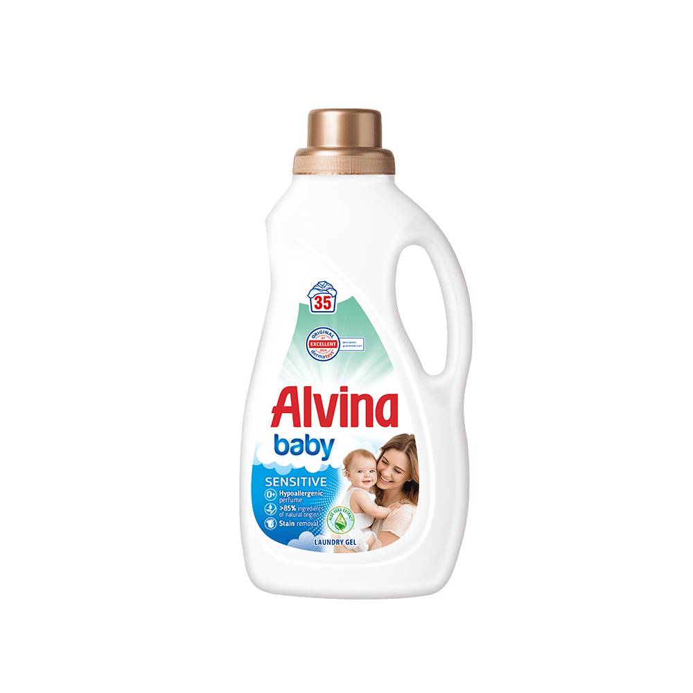 ALVINA BABY Aloe Vera Течен перилен препарат за бебешки дрехи, 35 пранета